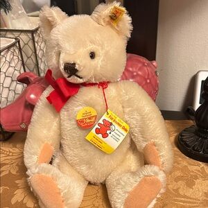 12” Ivory Mohair Steiff Teddy Bear